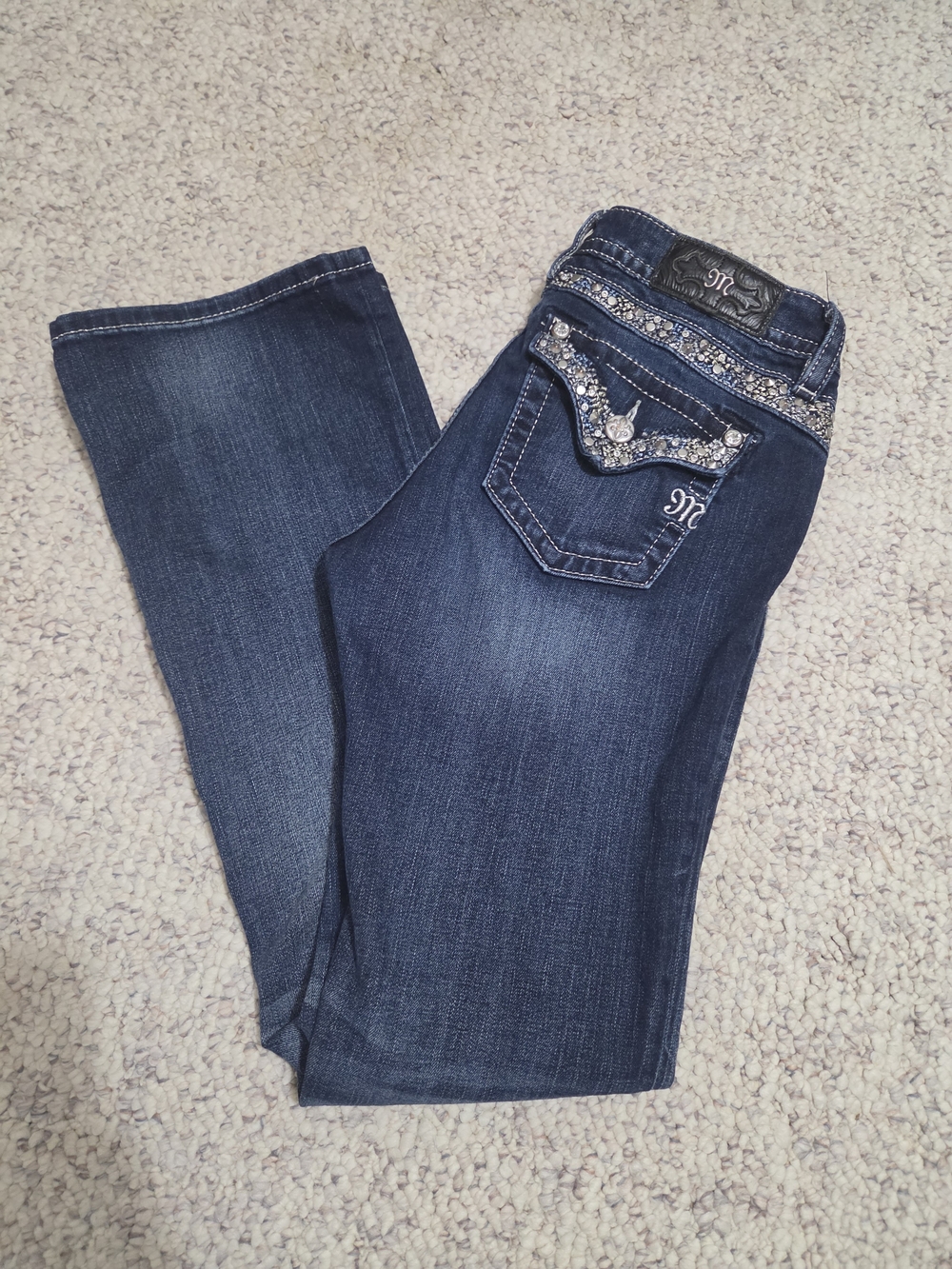 Miss Me Dark Blue Embellished Bootcut Jeans